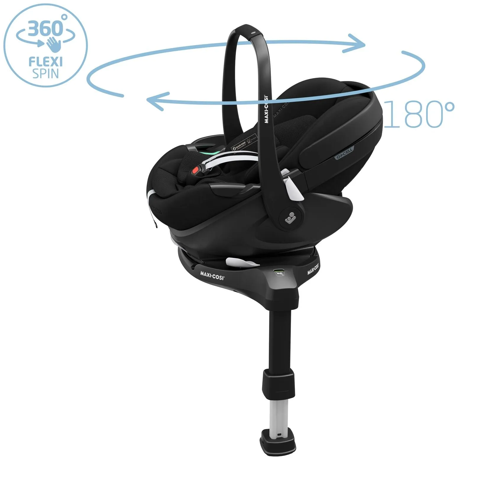 Maxi Cosi Fame Premium Travel System Bundle With Accessories, Pebble 360 Pro2 Car Seat and ISOFIX Base - Twillic Black