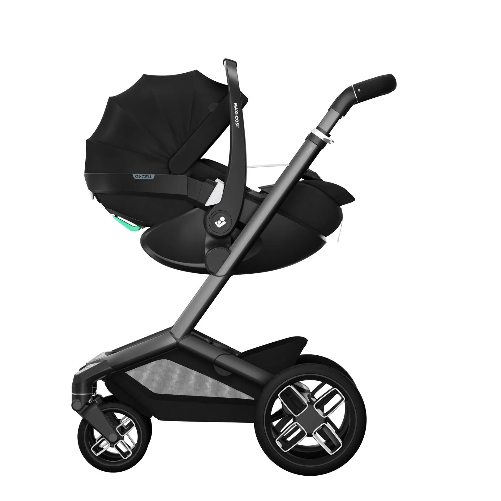 Maxi Cosi Fame Premium Travel System Bundle With Accessories, Pebble 360 Pro2 Car Seat and ISOFIX Base - Twillic Black
