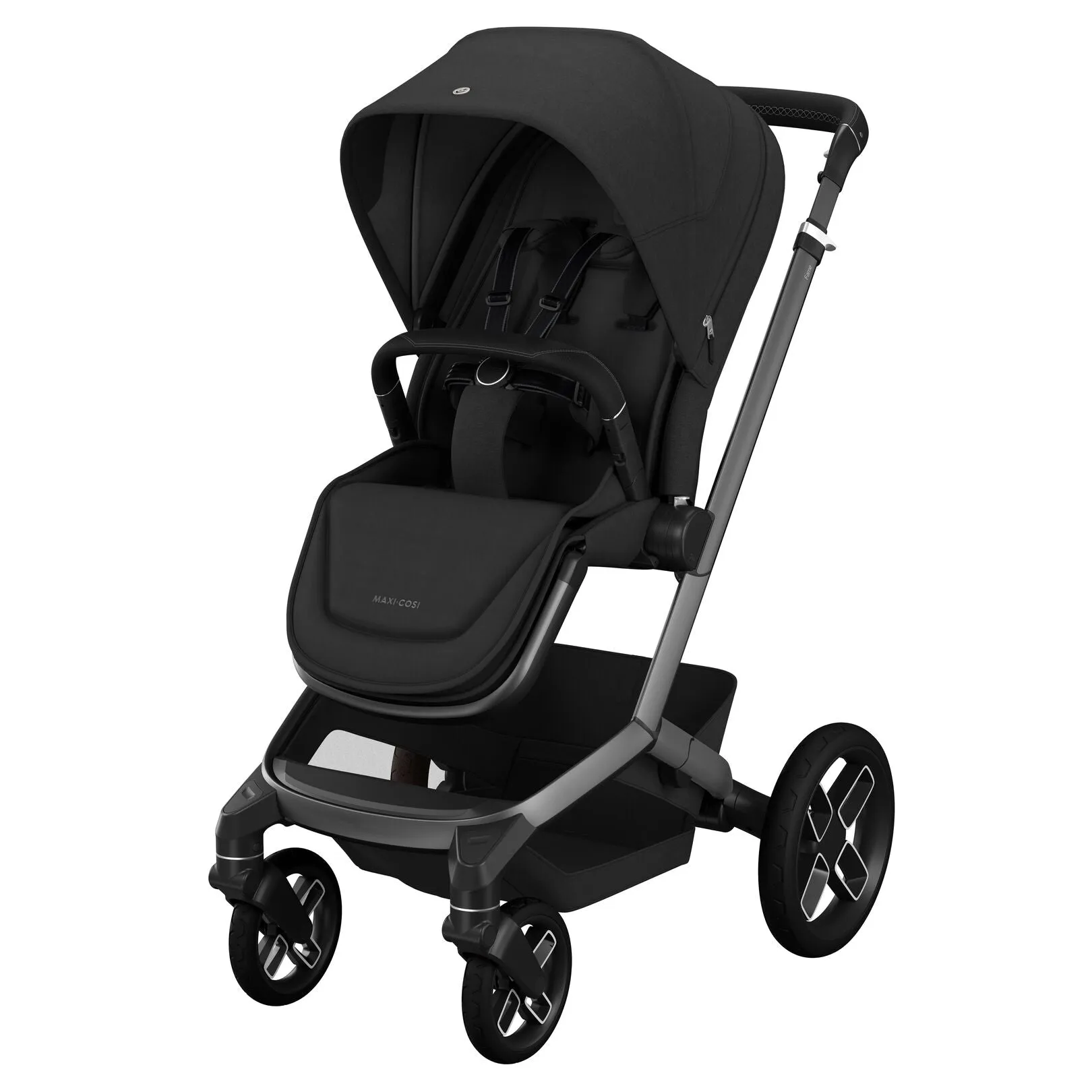Maxi Cosi Fame Premium Travel System Bundle With Accessories, Pebble 360 Pro2 Car Seat and ISOFIX Base - Twillic Black