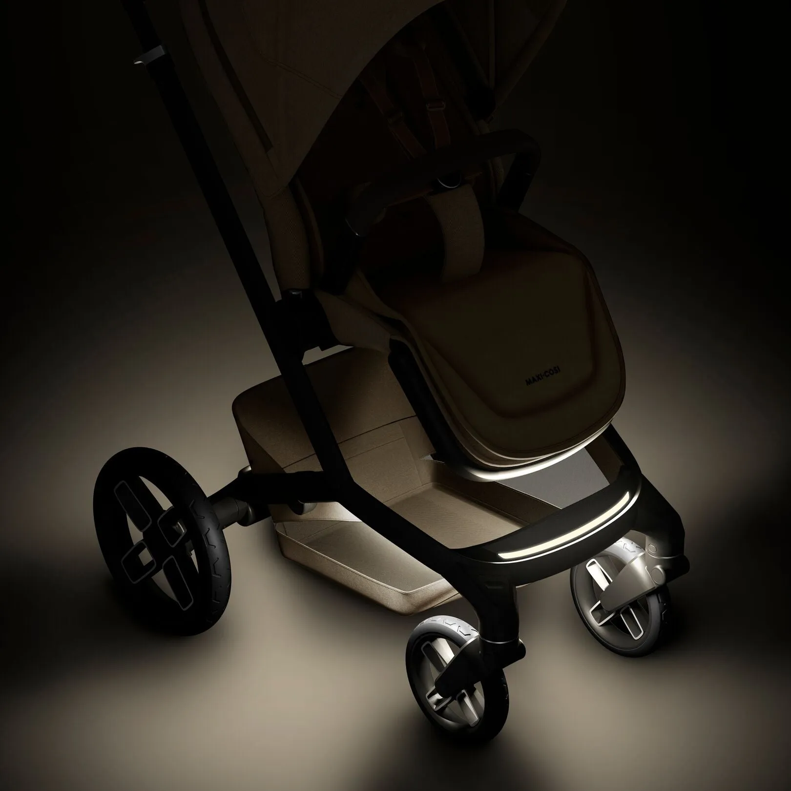 Maxi Cosi Fame Premium Travel System Bundle With Accessories, Pebble 360 Pro2 Car Seat and ISOFIX Base - Twillic Truffle