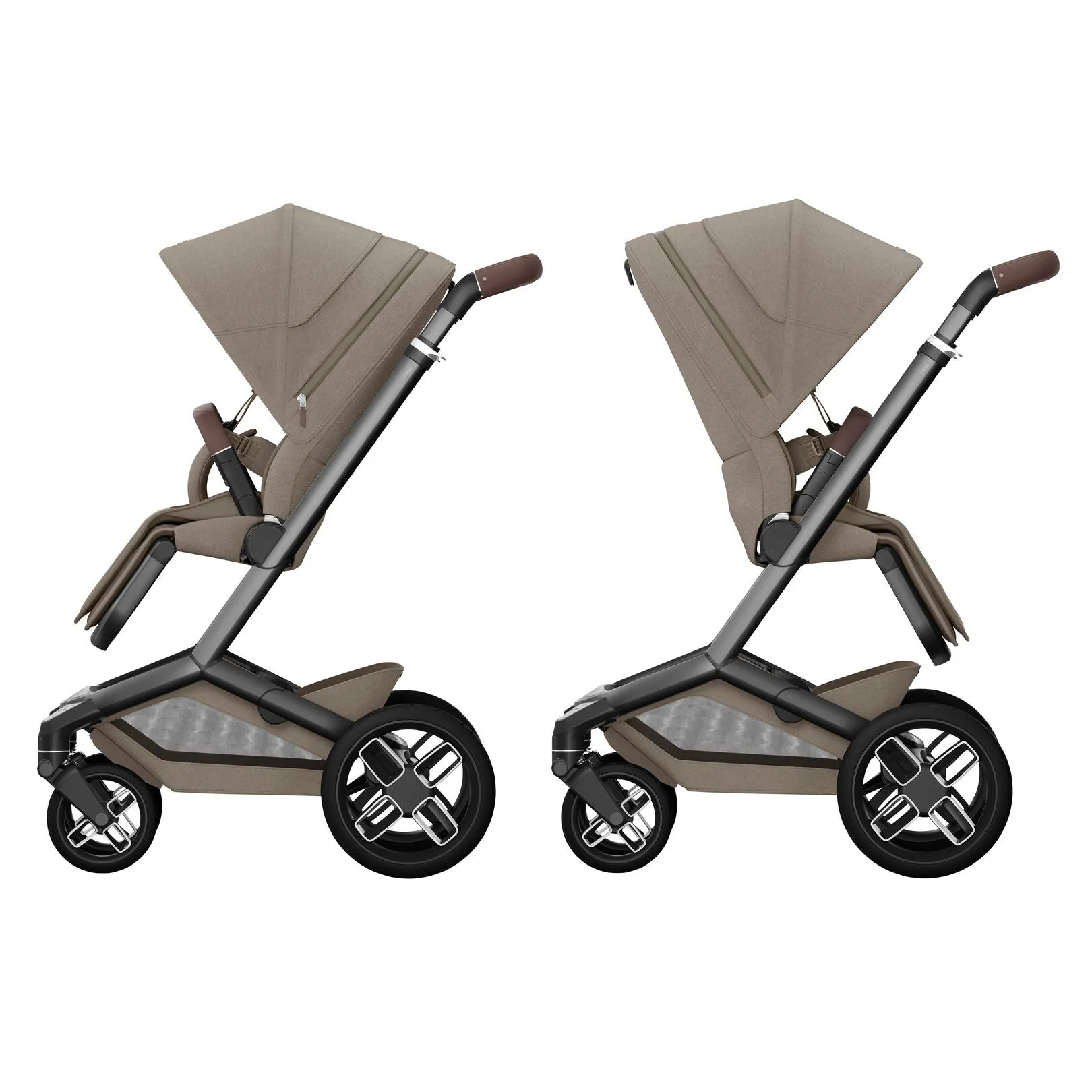 Maxi Cosi Fame Premium Travel System Bundle With Accessories, Pebble 360 Pro2 Car Seat and ISOFIX Base - Twillic Truffle