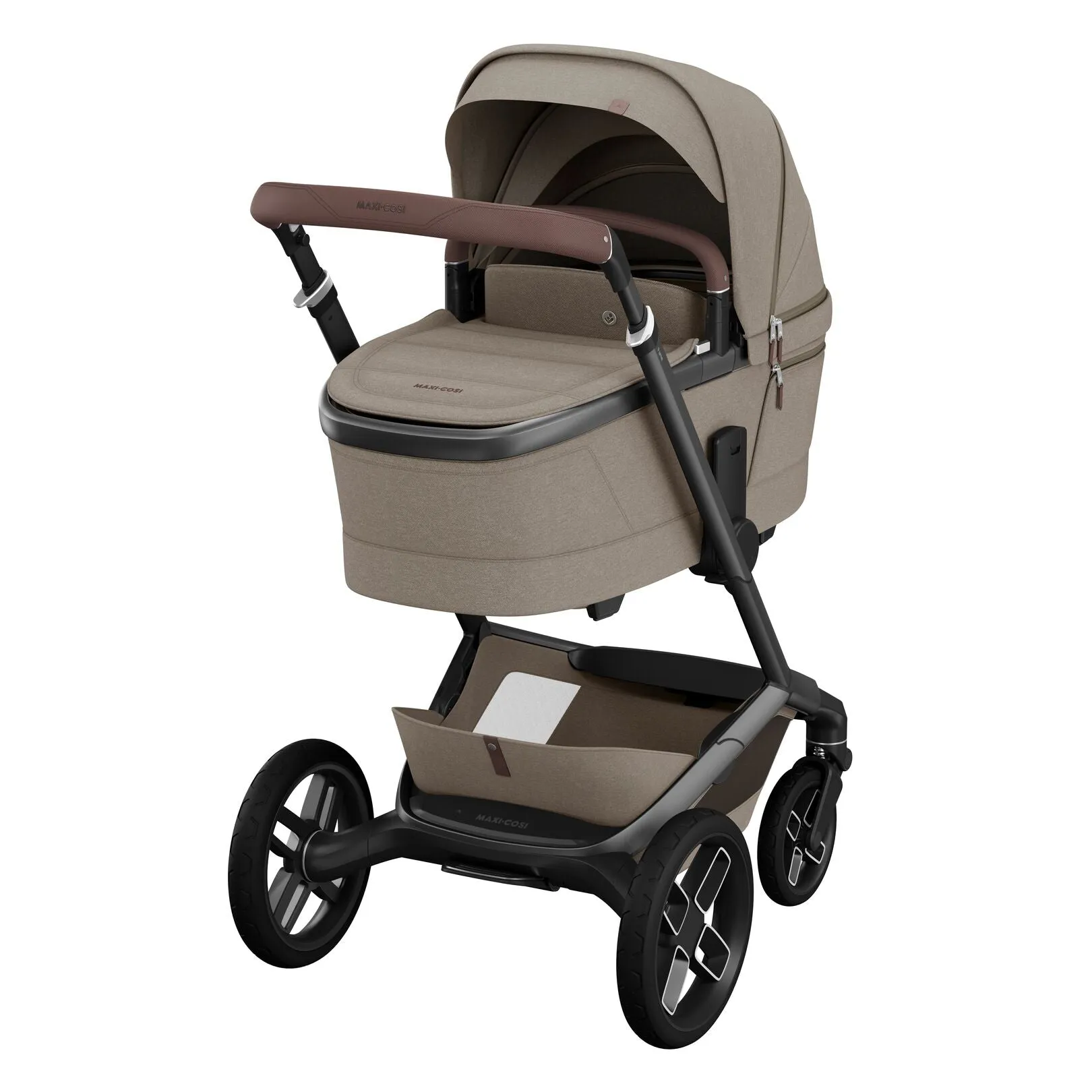 Maxi Cosi Fame Premium Travel System Bundle With Accessories, Pebble 360 Pro2 Car Seat and ISOFIX Base - Twillic Truffle