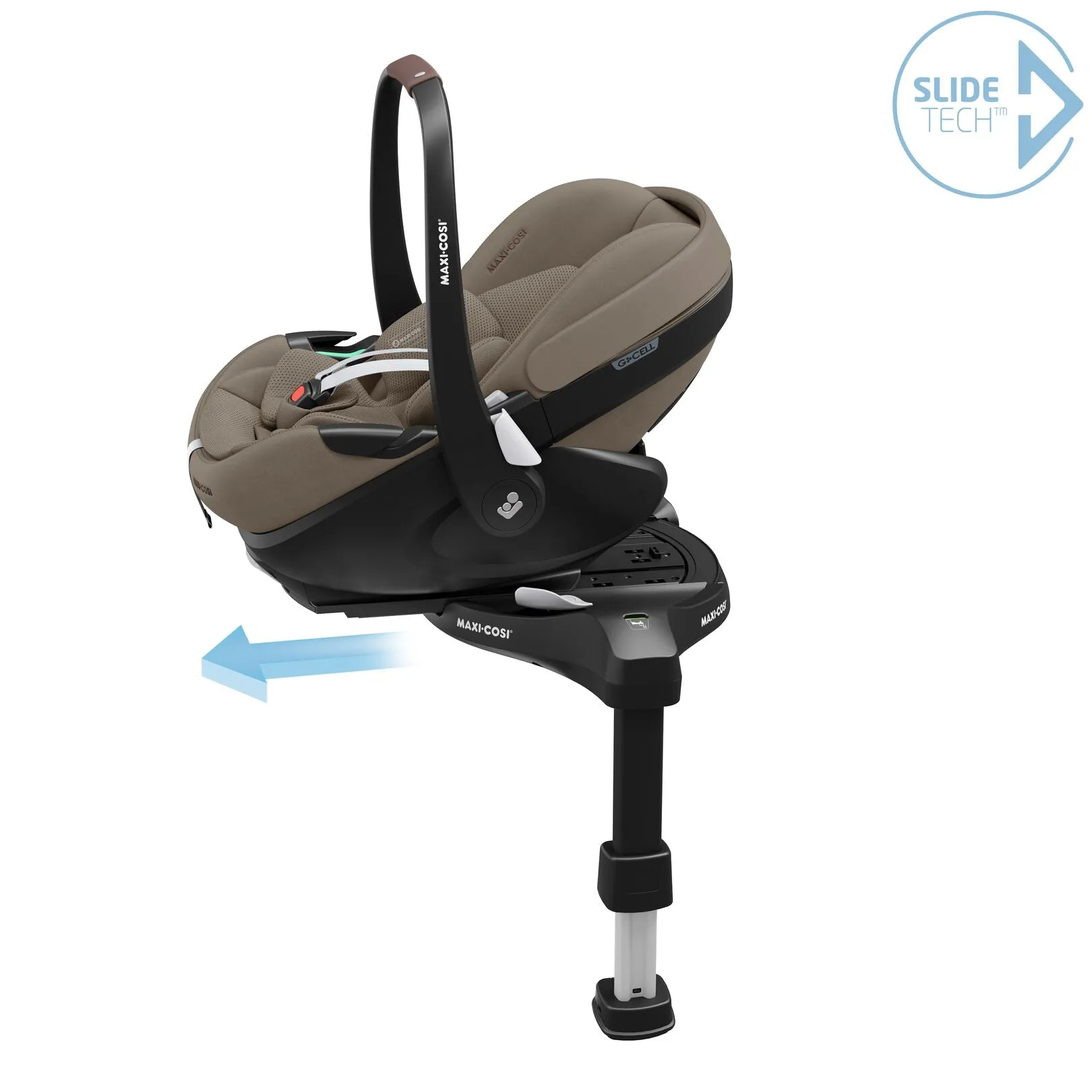 Maxi Cosi Fame Premium Travel System Bundle With Accessories, Pebble 360 Pro2 Car Seat and ISOFIX Base - Twillic Truffle