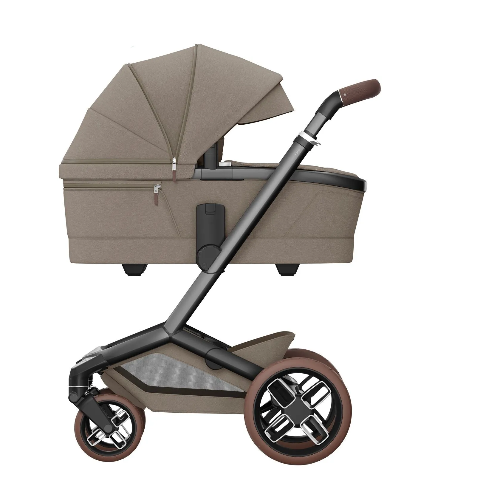 Maxi Cosi Fame Premium Travel System Bundle With Accessories, Pebble 360 Pro2 Car Seat and ISOFIX Base - Twillic Truffle