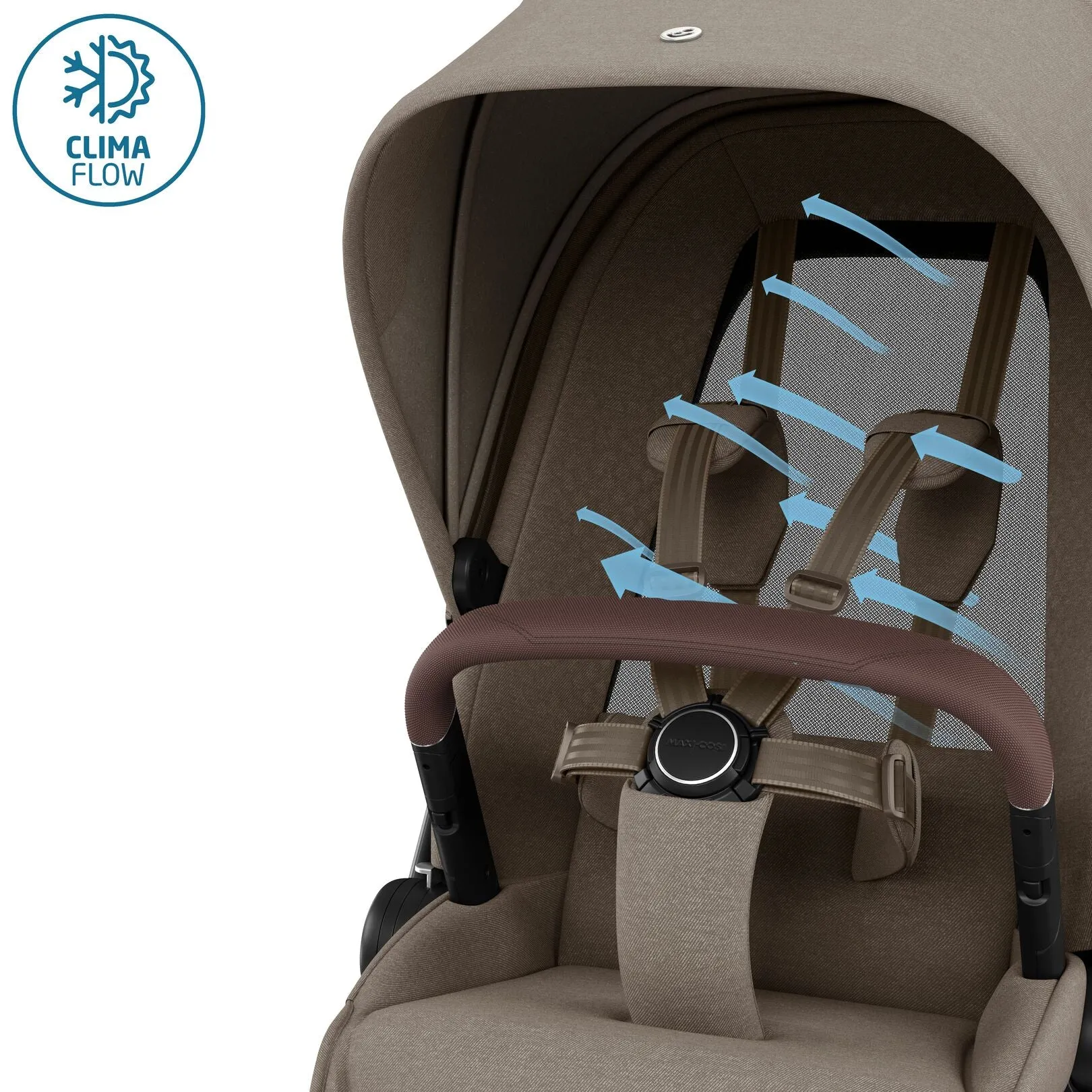 Maxi Cosi Fame Premium Travel System Bundle With Accessories, Pebble 360 Pro2 Car Seat and ISOFIX Base - Twillic Truffle
