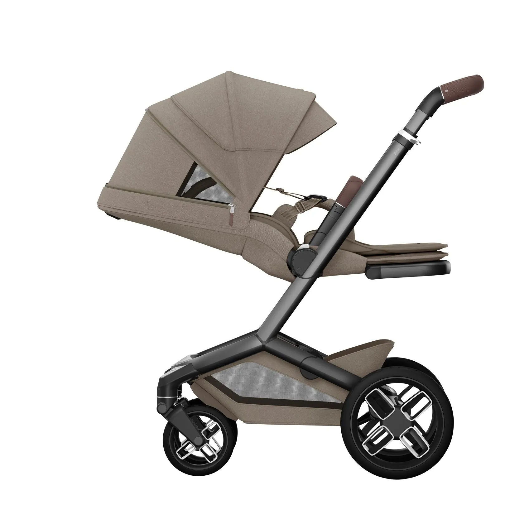 Maxi Cosi Fame Premium Travel System Bundle With Accessories, Pebble 360 Pro2 Car Seat and ISOFIX Base - Twillic Truffle