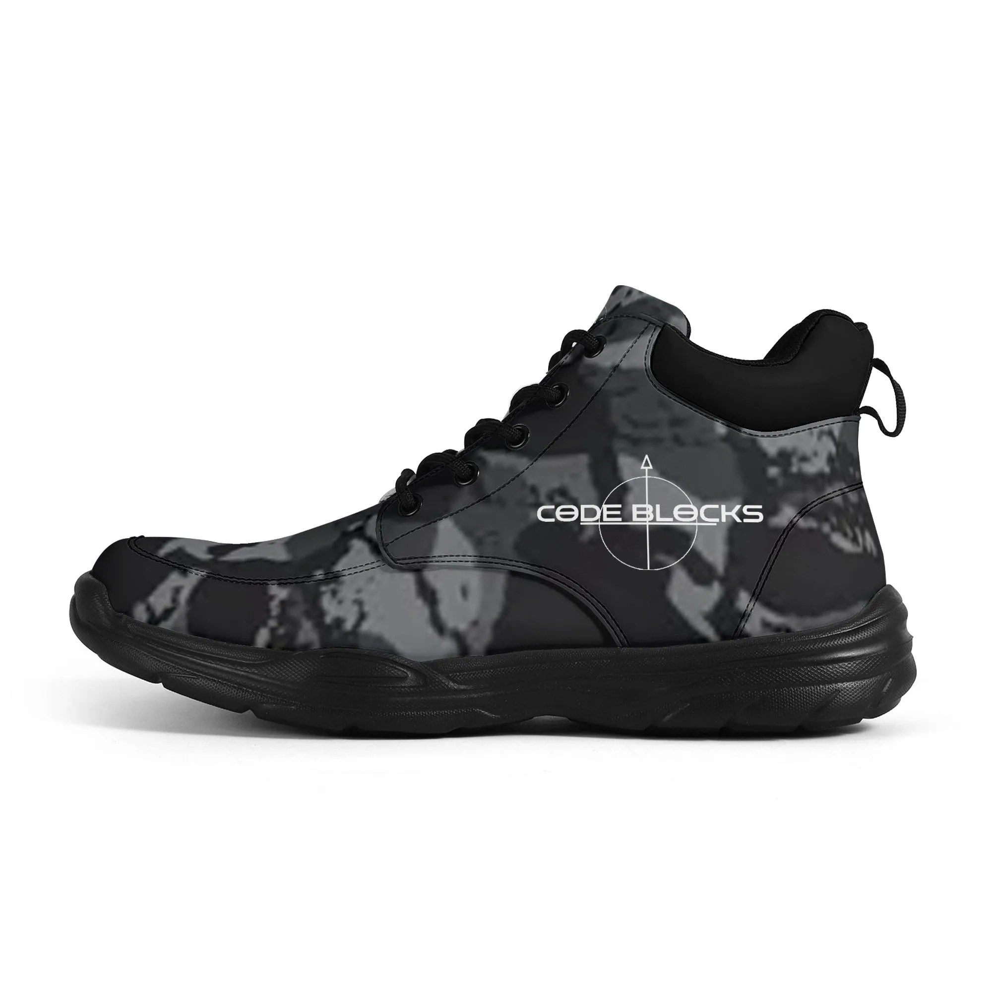 Mens High Top Leather Chunky Sneakers
