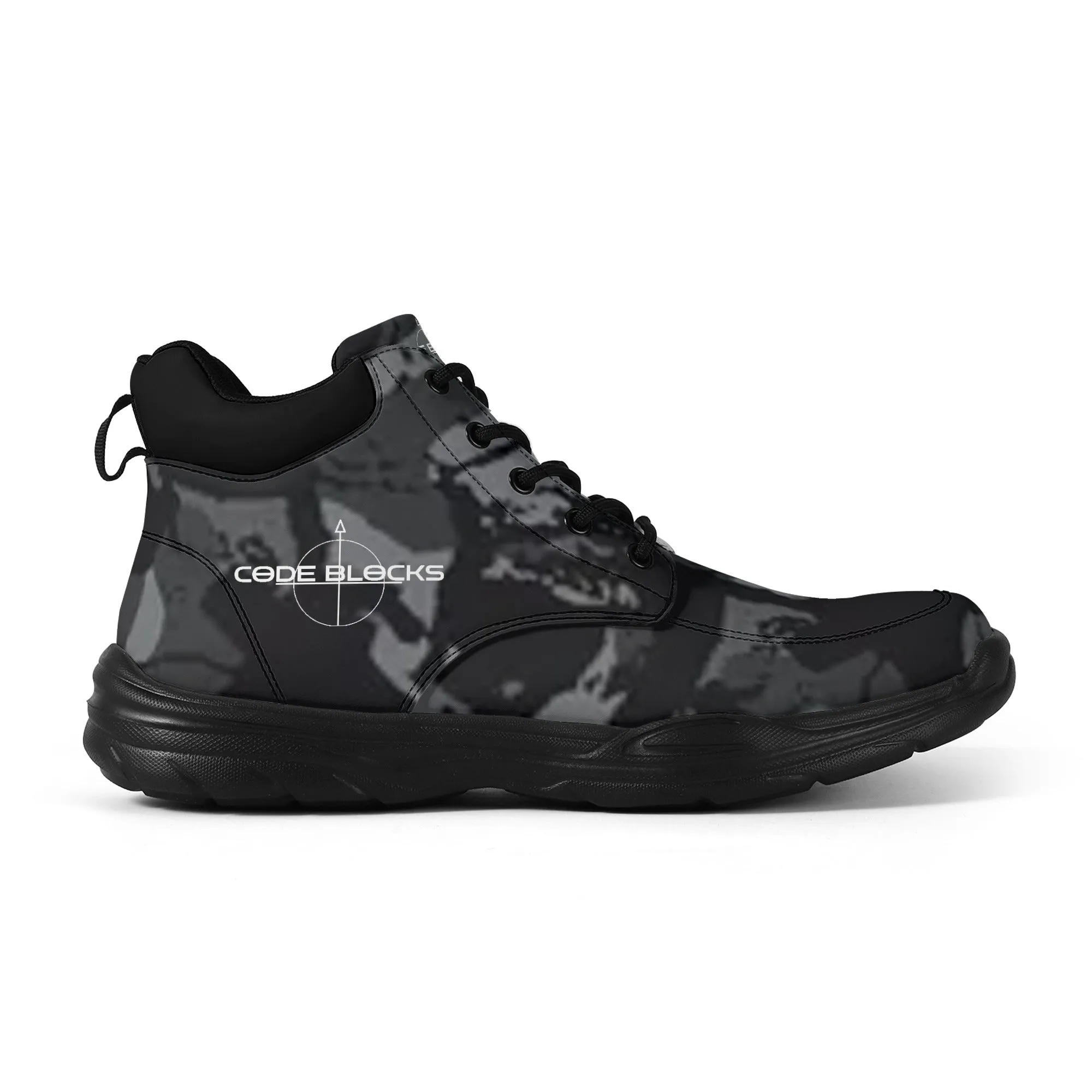 Mens High Top Leather Chunky Sneakers