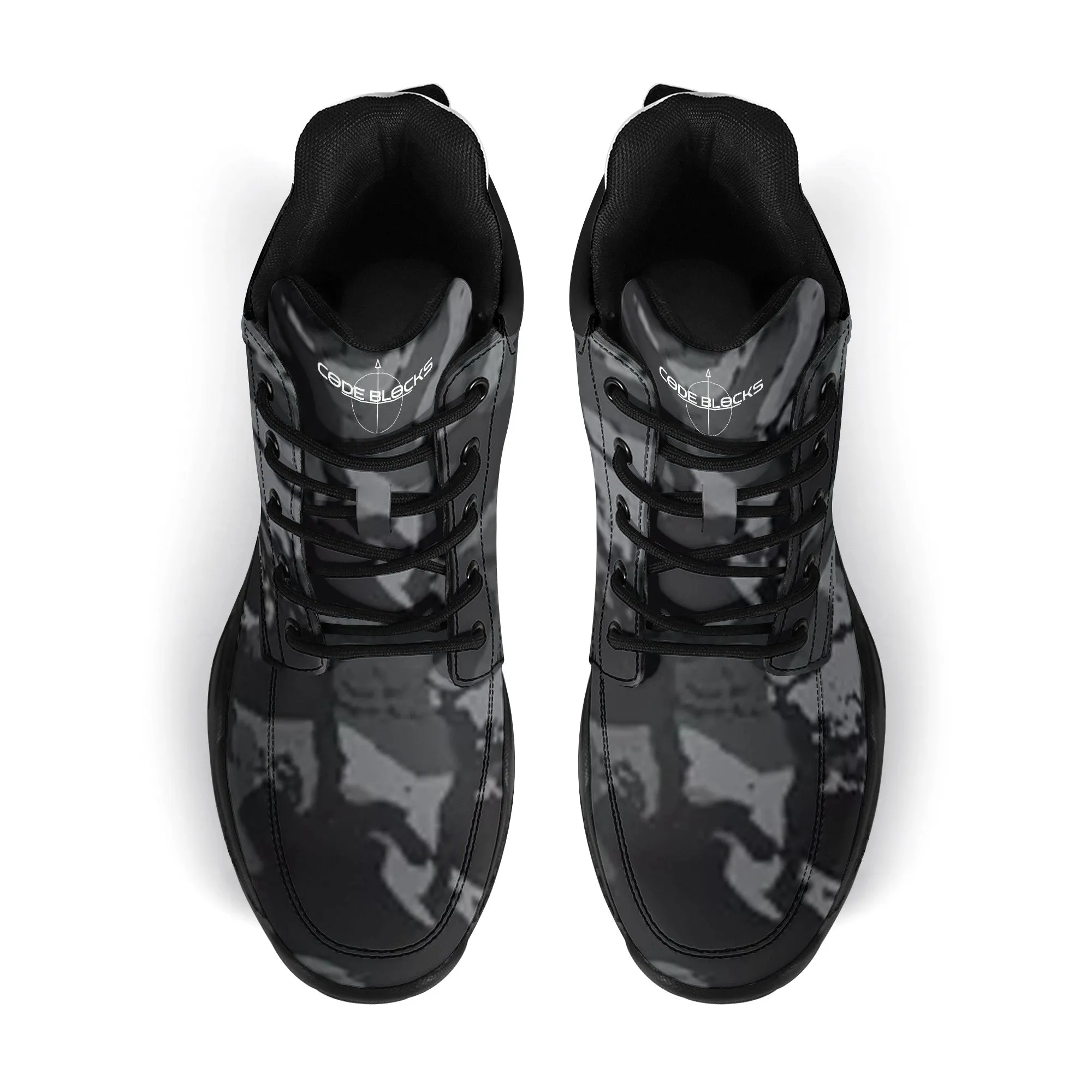 Mens High Top Leather Chunky Sneakers