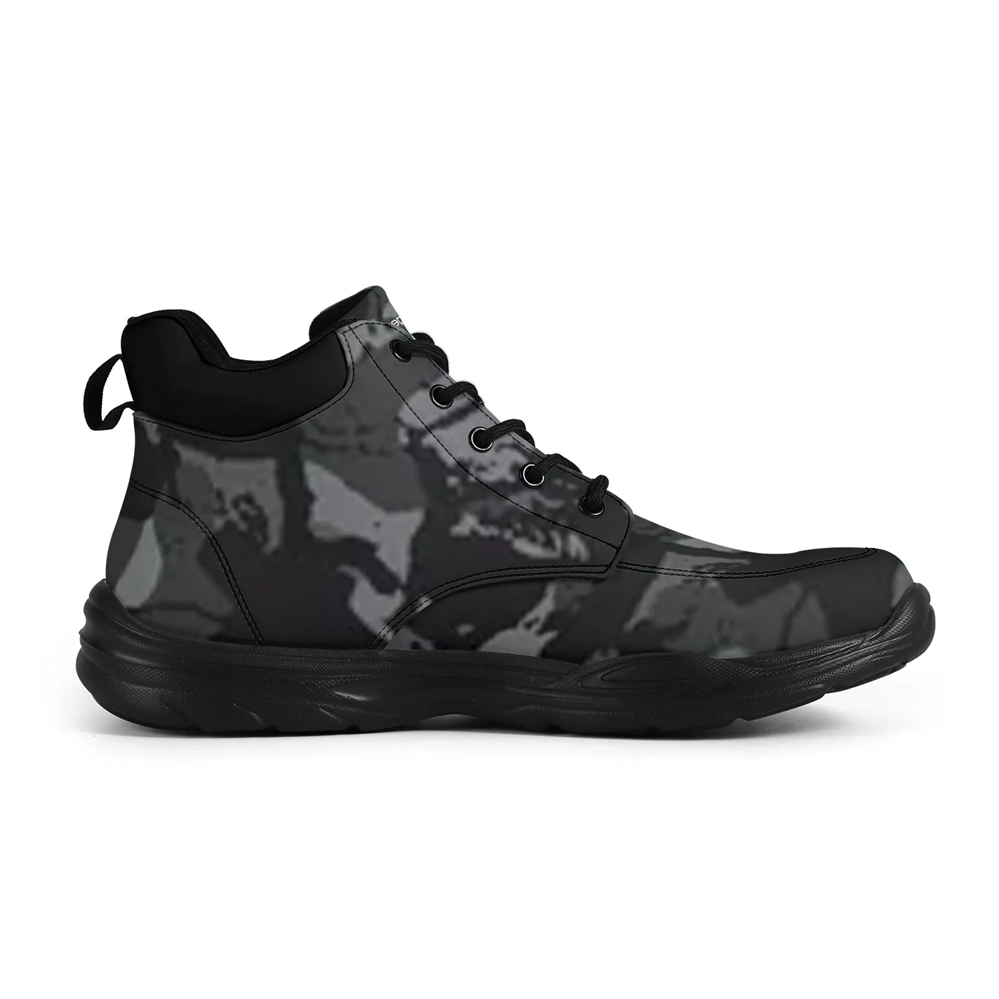 Mens High Top Leather Chunky Sneakers