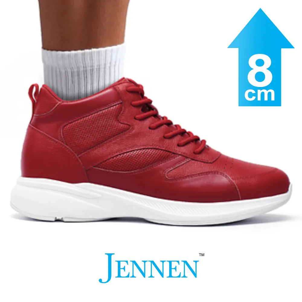 Mr. Pippen 8cm | 3.2 inches Bold Red Leather Instant Lift Sneakers