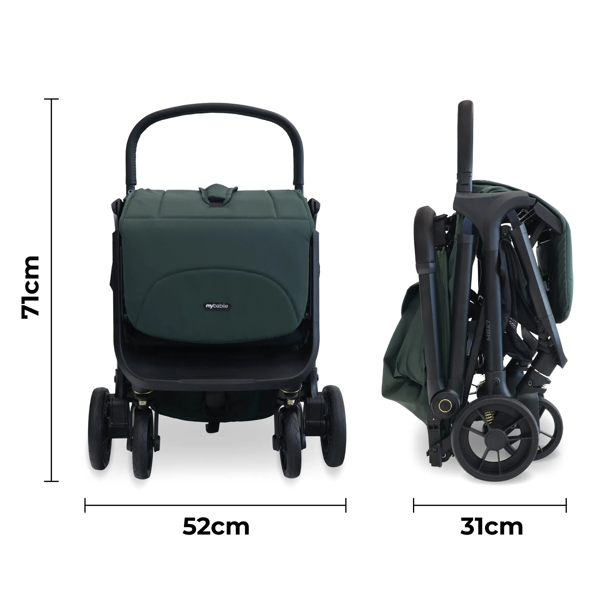 My Babiie MBX7 Compact Stroller - Sage Green