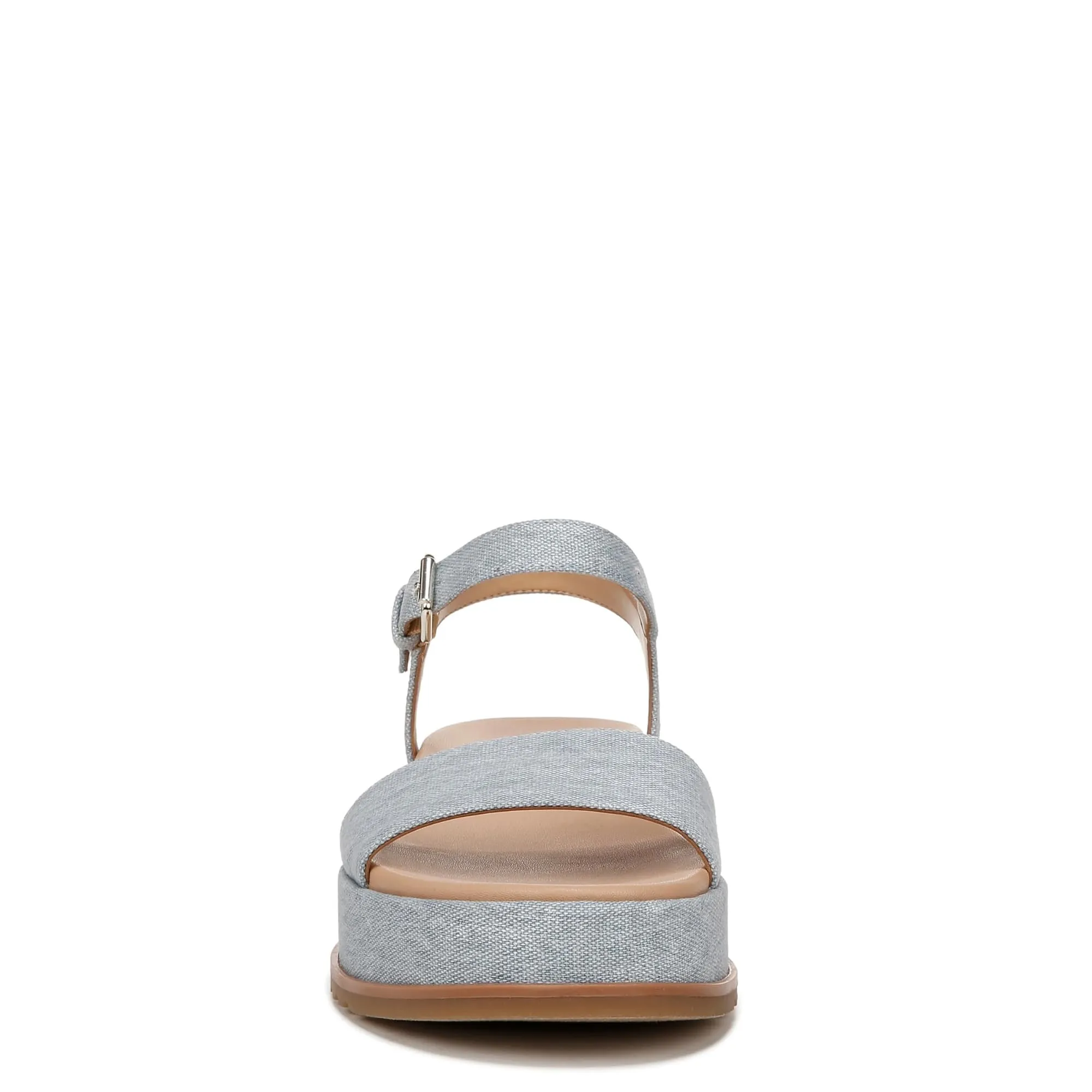 Naturalizer Womens Zane Ankle Strap Platform Casual Sandal Light Blue Denim Fabric 7.5 M
