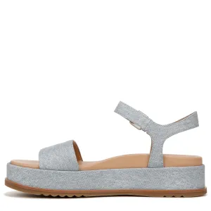 Naturalizer Womens Zane Ankle Strap Platform Casual Sandal Light Blue Denim Fabric 7.5 M