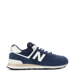 New Balance Men's 574 Sneaker in Navy with Sea Salt