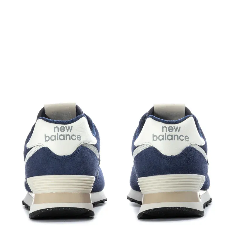 New Balance Men's 574 Sneaker in Navy with Sea Salt