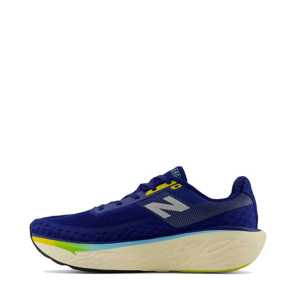 New Balance Men's Fresh Foam X 1080v14 Sneaker (Inkwell with Silver Metallic and Ginger Lemon)