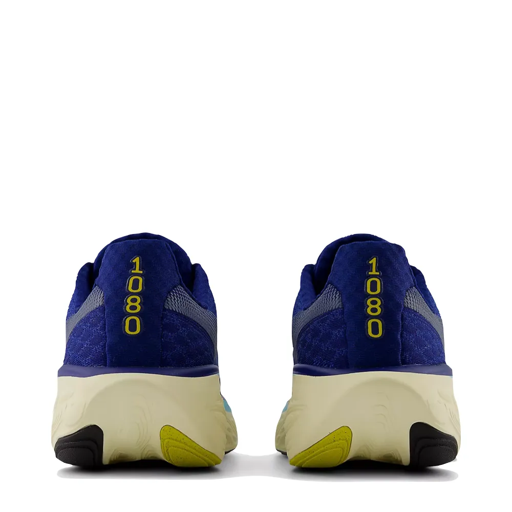New Balance Men's Fresh Foam X 1080v14 Sneaker (Inkwell with Silver Metallic and Ginger Lemon)
