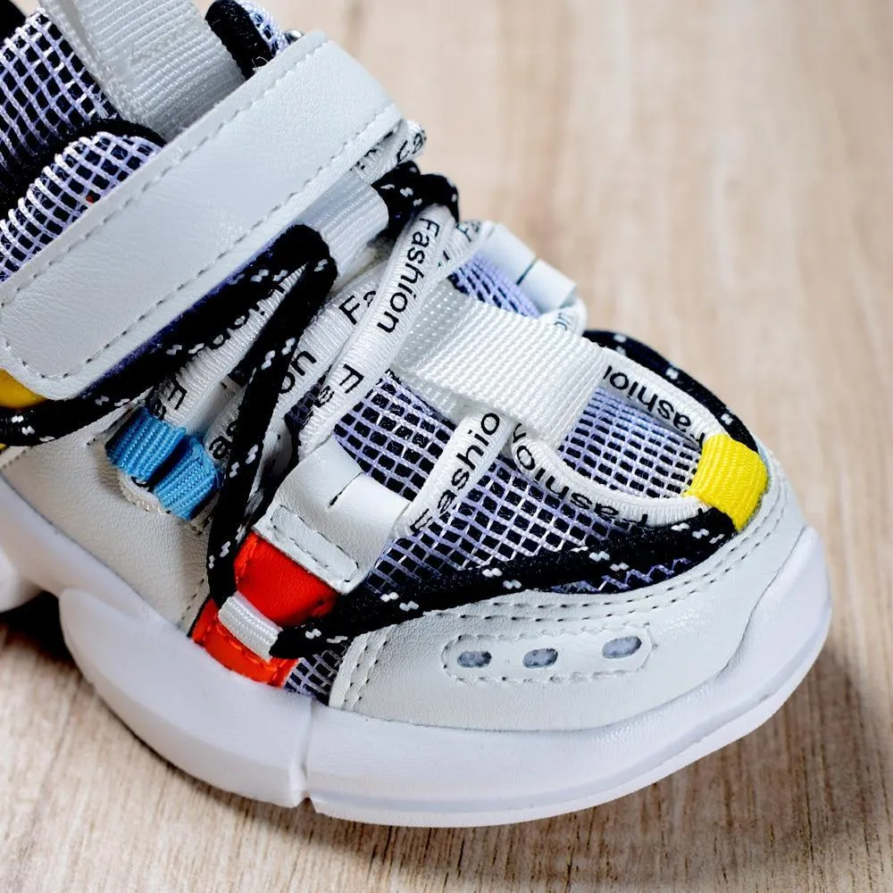 New Kids Shoes Toddler Girls Boy Sneakers Lace Up Design Mesh Breathable Children Tennis Fashion Little Baby Shoes