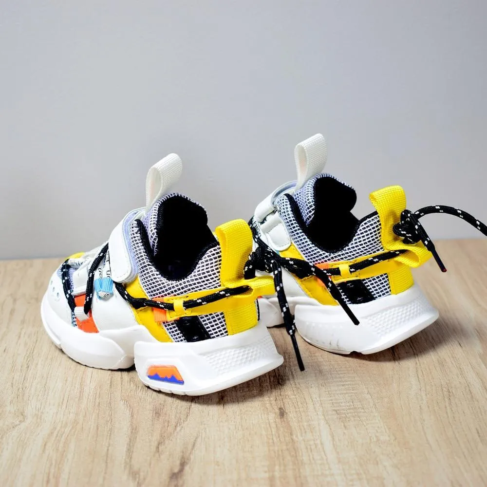 New Kids Shoes Toddler Girls Boy Sneakers Lace Up Design Mesh Breathable Children Tennis Fashion Little Baby Shoes