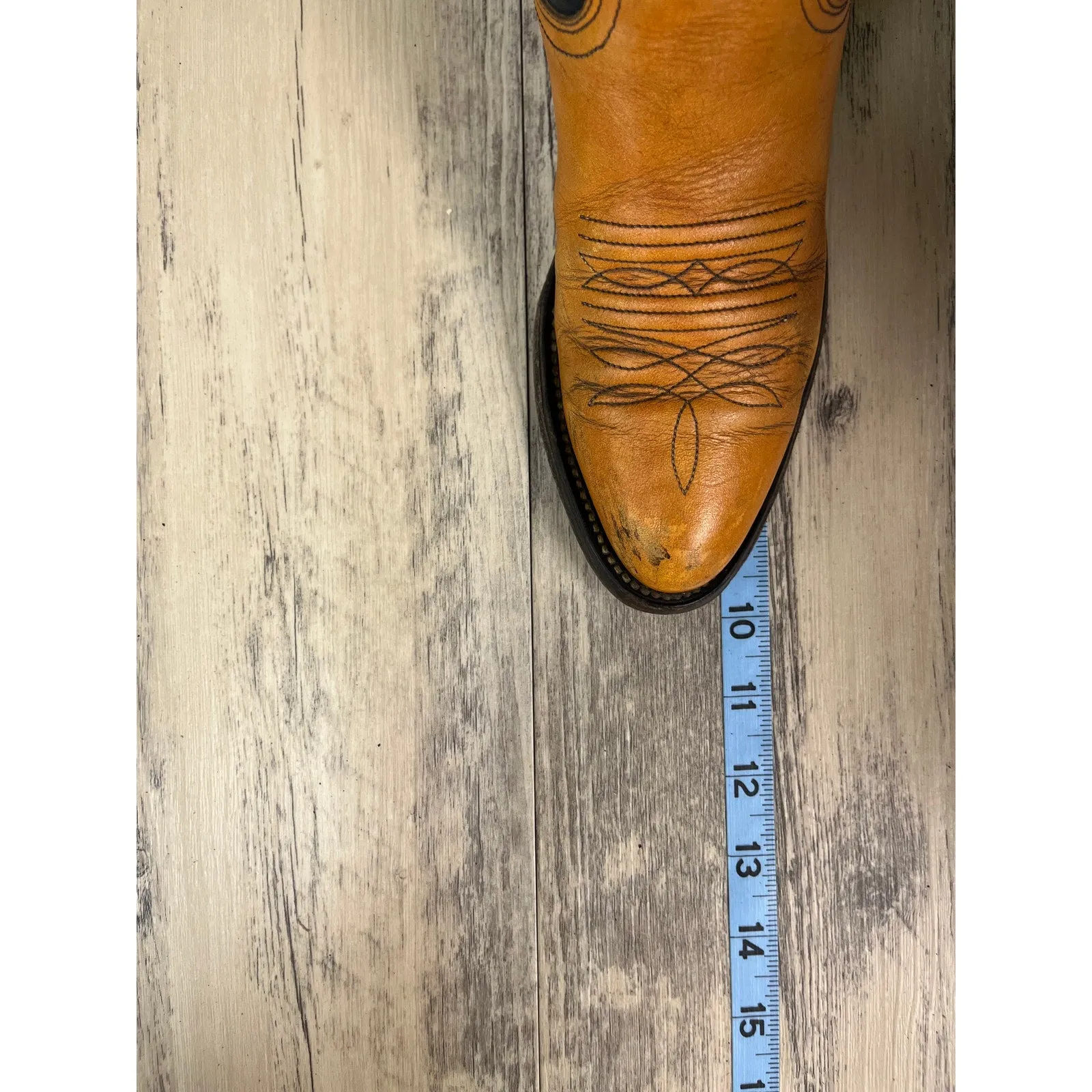 Nocona Women - Size 4.5B - Vintage Blue/Tan Tall Shaft Cowboy Boots Style 6191