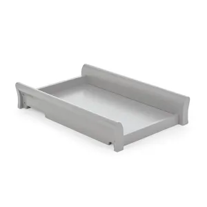 OBABY Stamford Classic Cot Bed & Cot Top Changer - Warm Grey