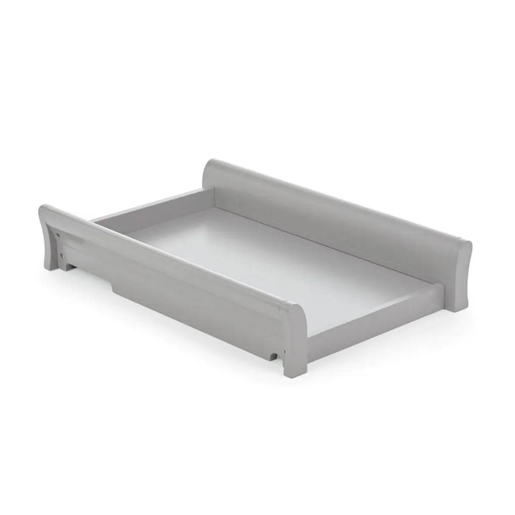 OBABY Stamford Classic Cot Bed & Cot Top Changer - Warm Grey