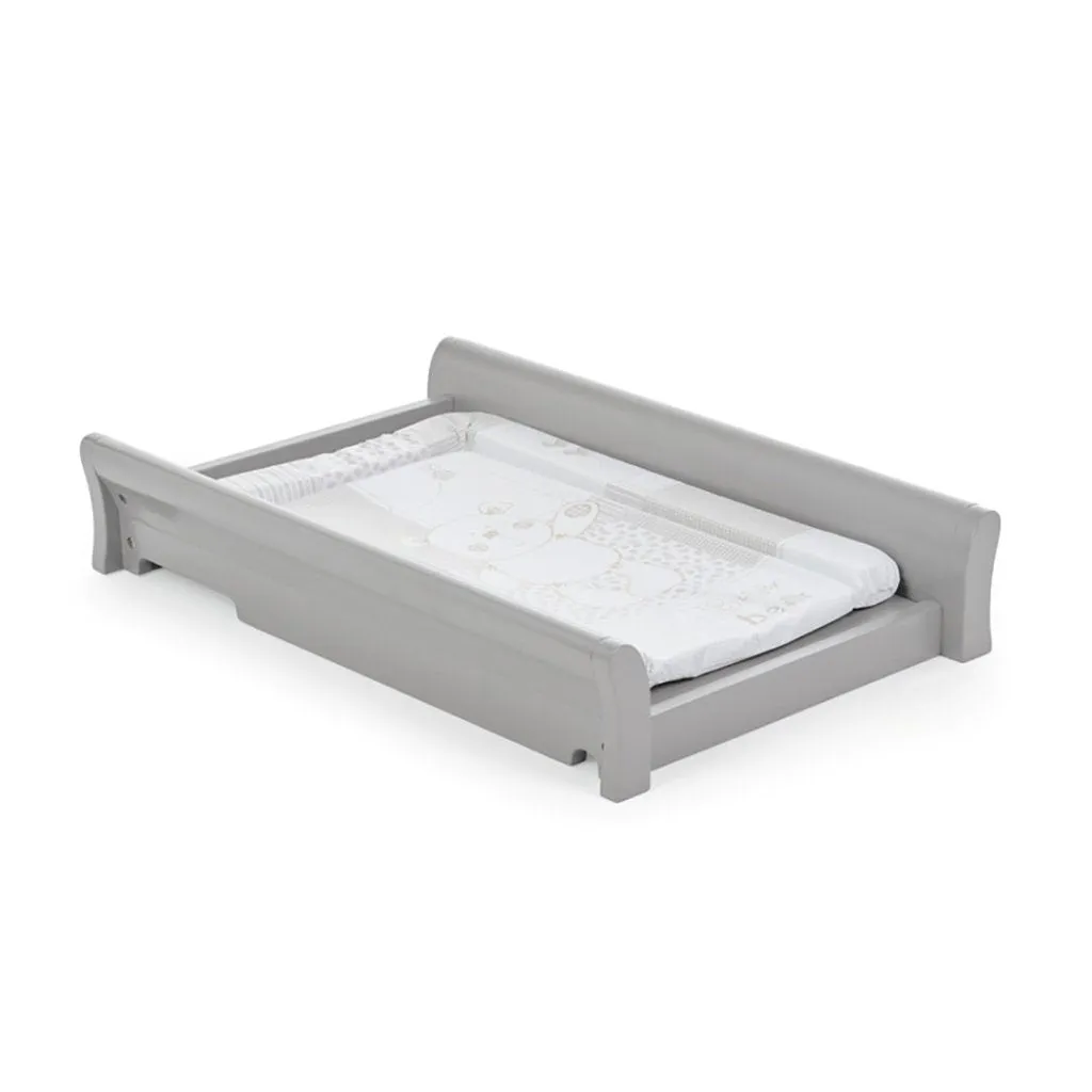 OBABY Stamford Classic Cot Bed & Cot Top Changer - Warm Grey