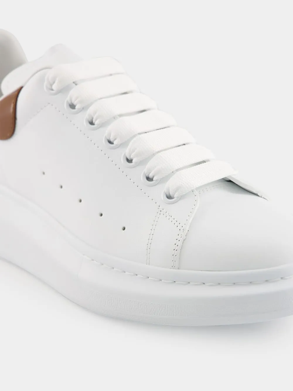 Off-White and Brown Oversized Sneakers