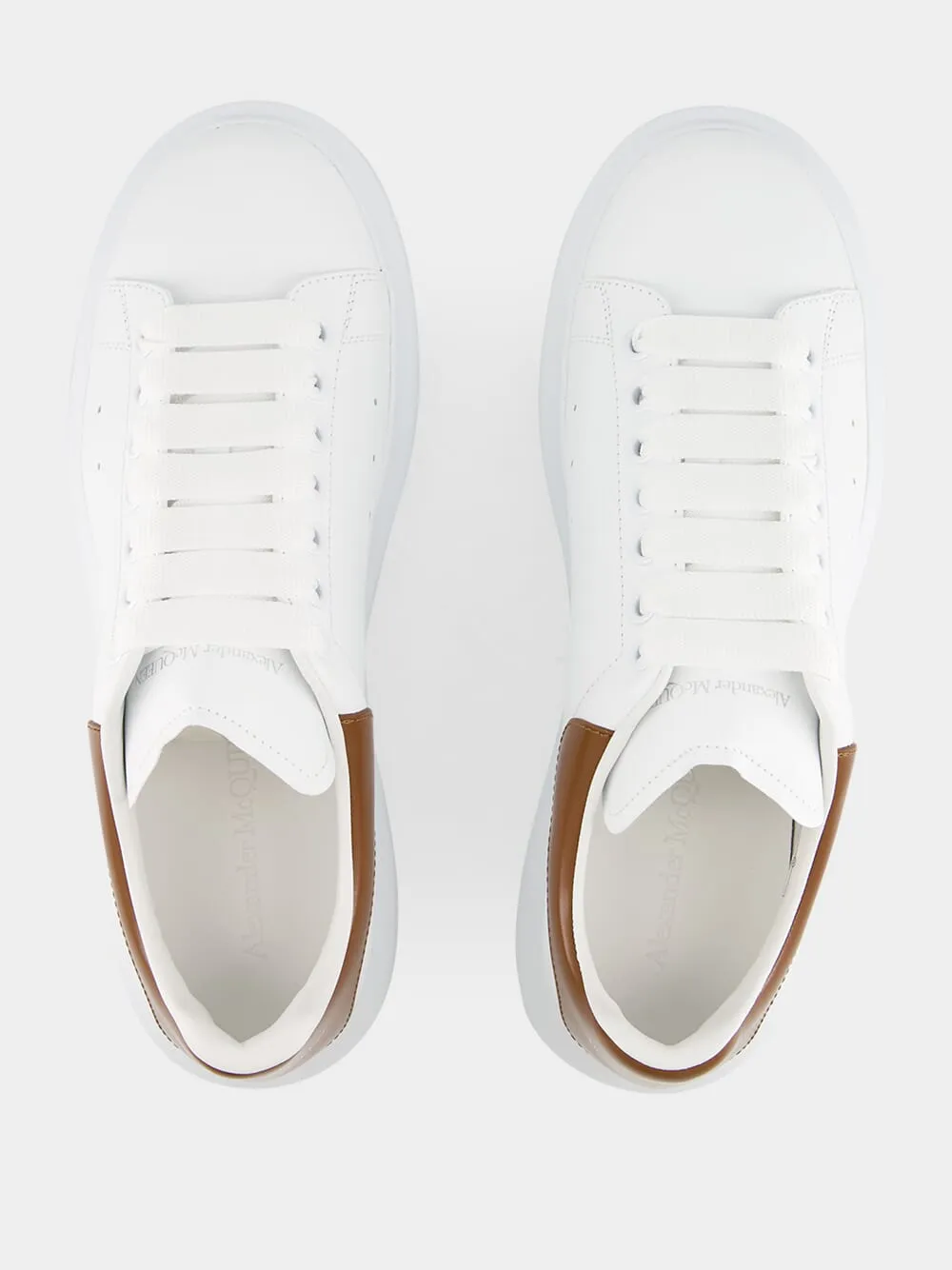 Off-White and Brown Oversized Sneakers