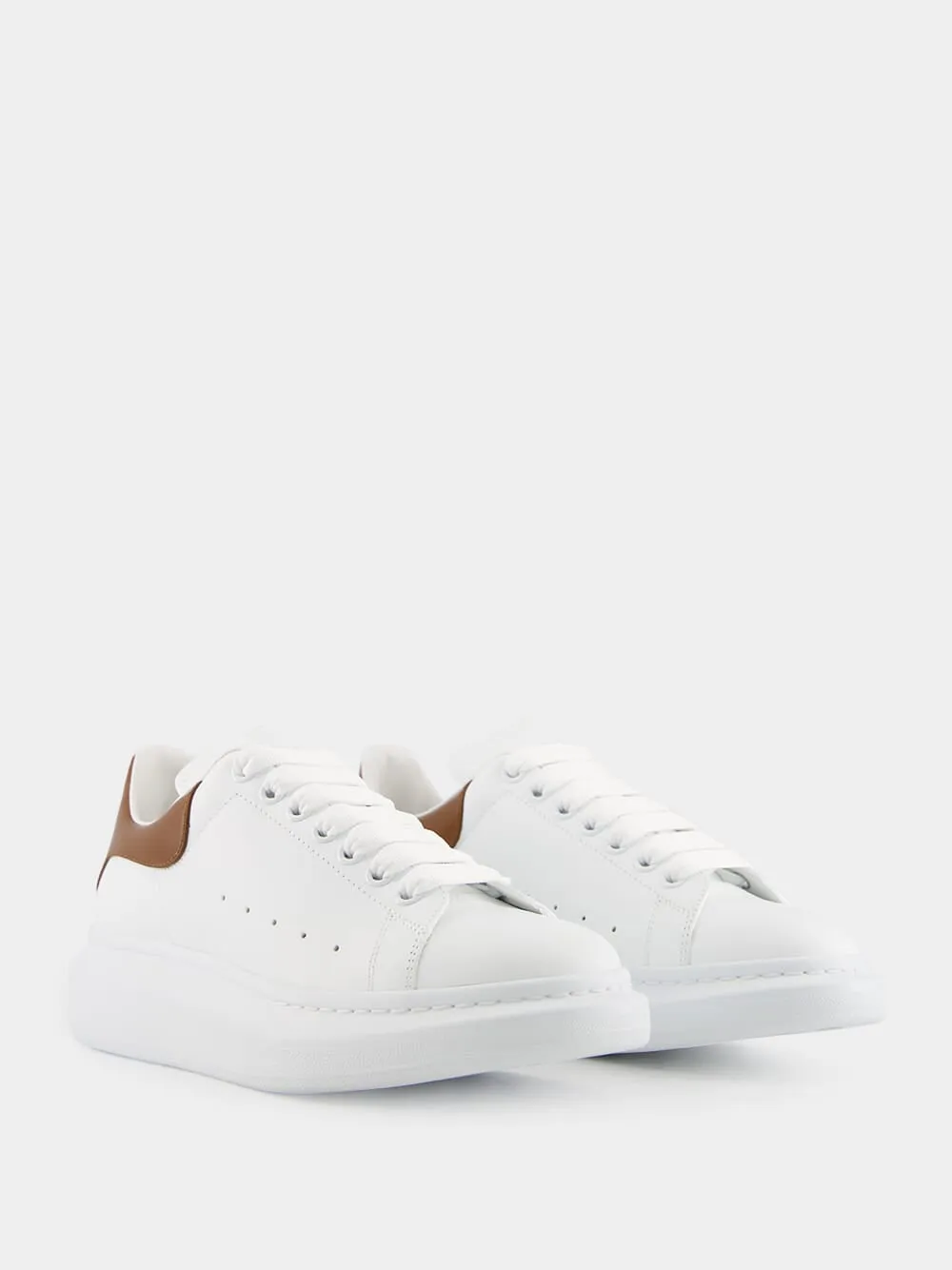 Off-White and Brown Oversized Sneakers