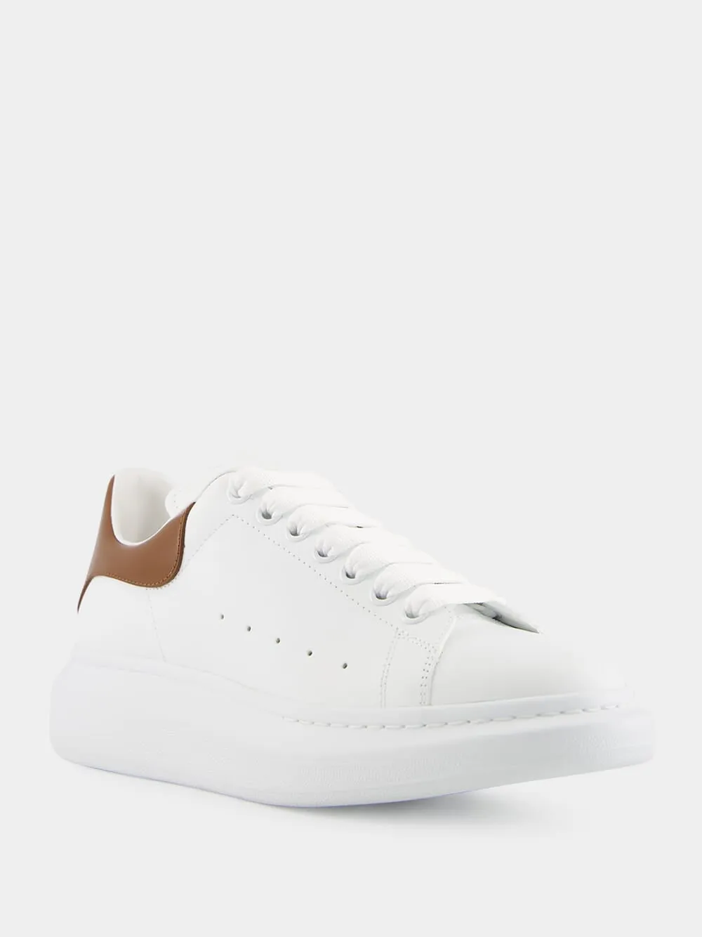 Off-White and Brown Oversized Sneakers