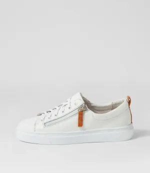 Olane White Tan Leather Sneakers