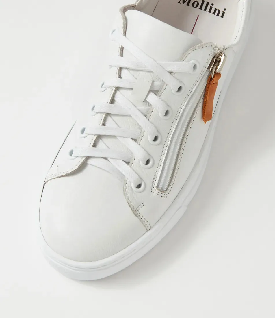 Olane White Tan Leather Sneakers