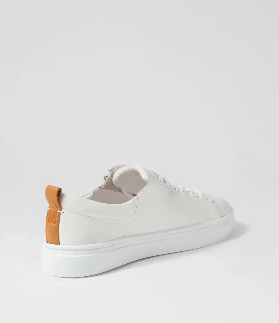 Olane White Tan Leather Sneakers