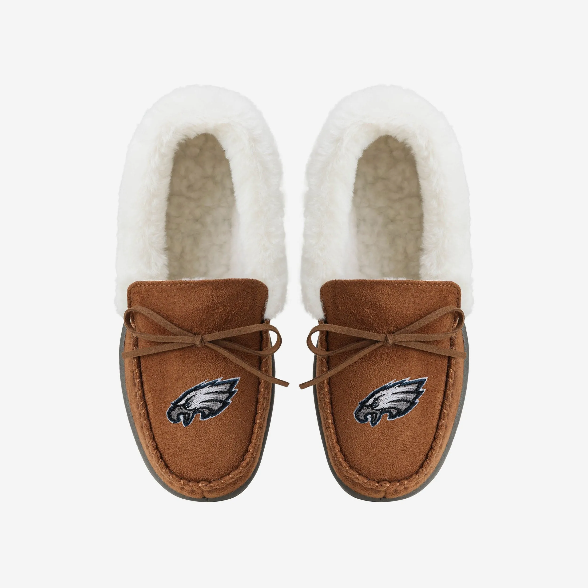Philadelphia Eagles Womens Tan Moccasin Slipper