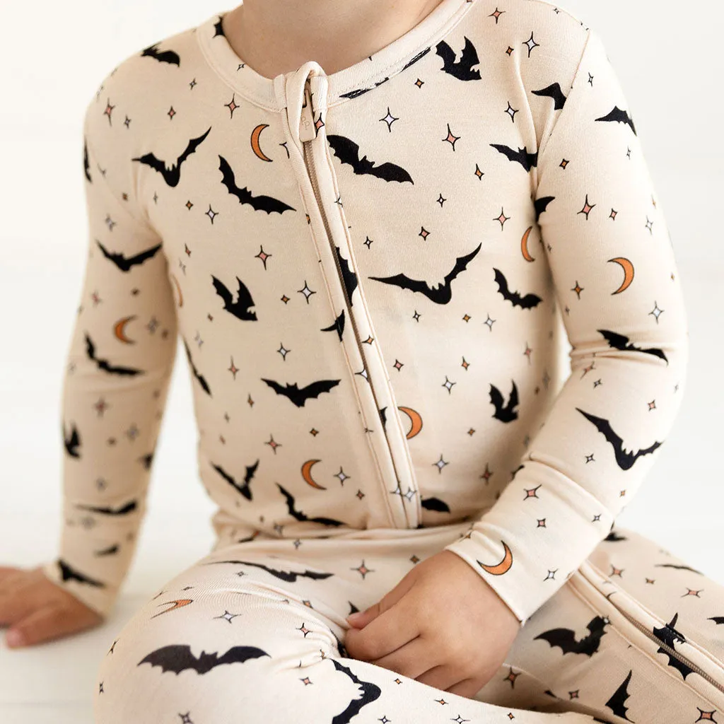 Posh Peanut Spooky Bats Footie with Zipper