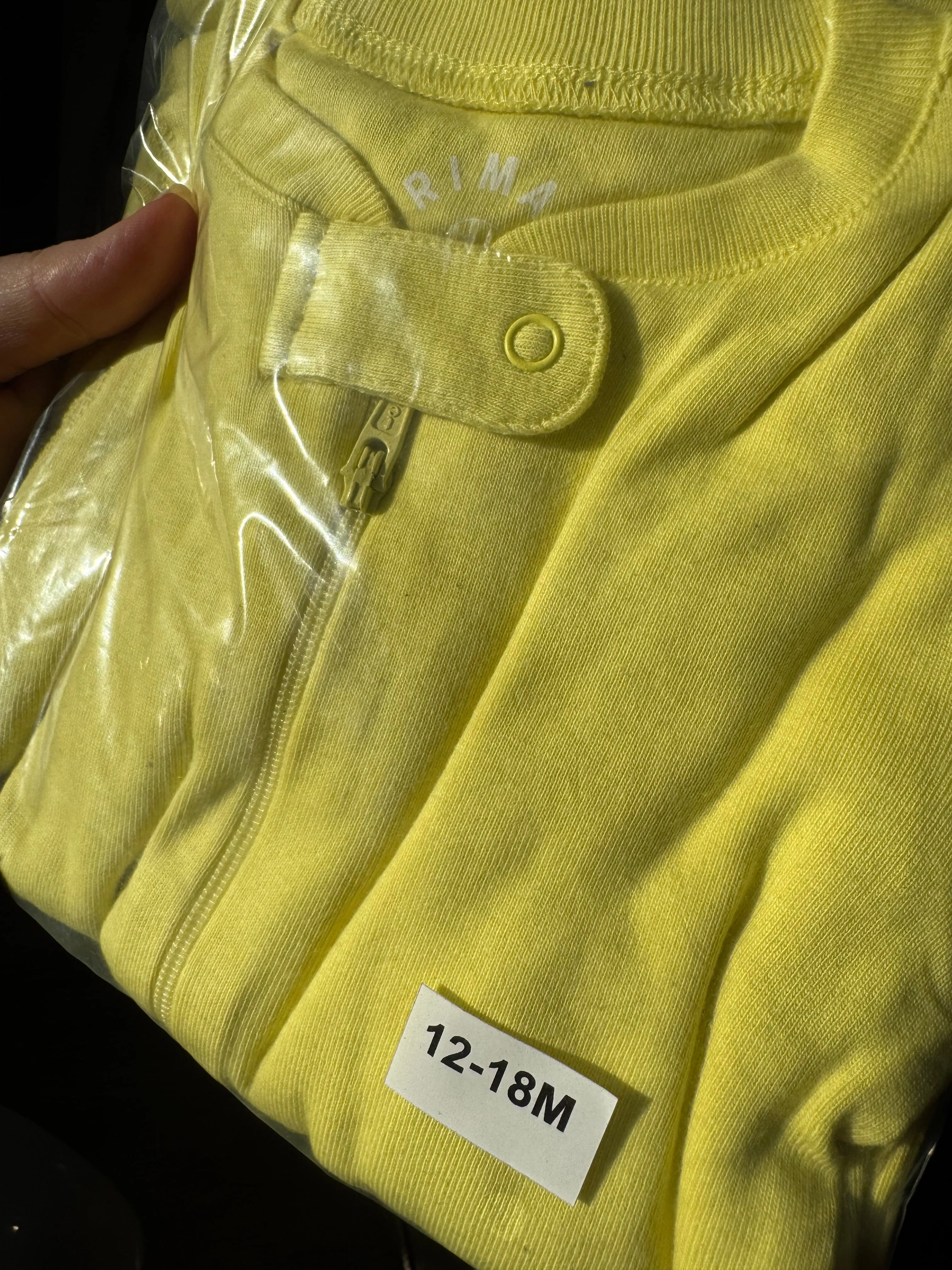 Primary Organic Sleepsuit - Plain dye Yellow (New) Newborn, 3-6m, 12-18m, 18-24m