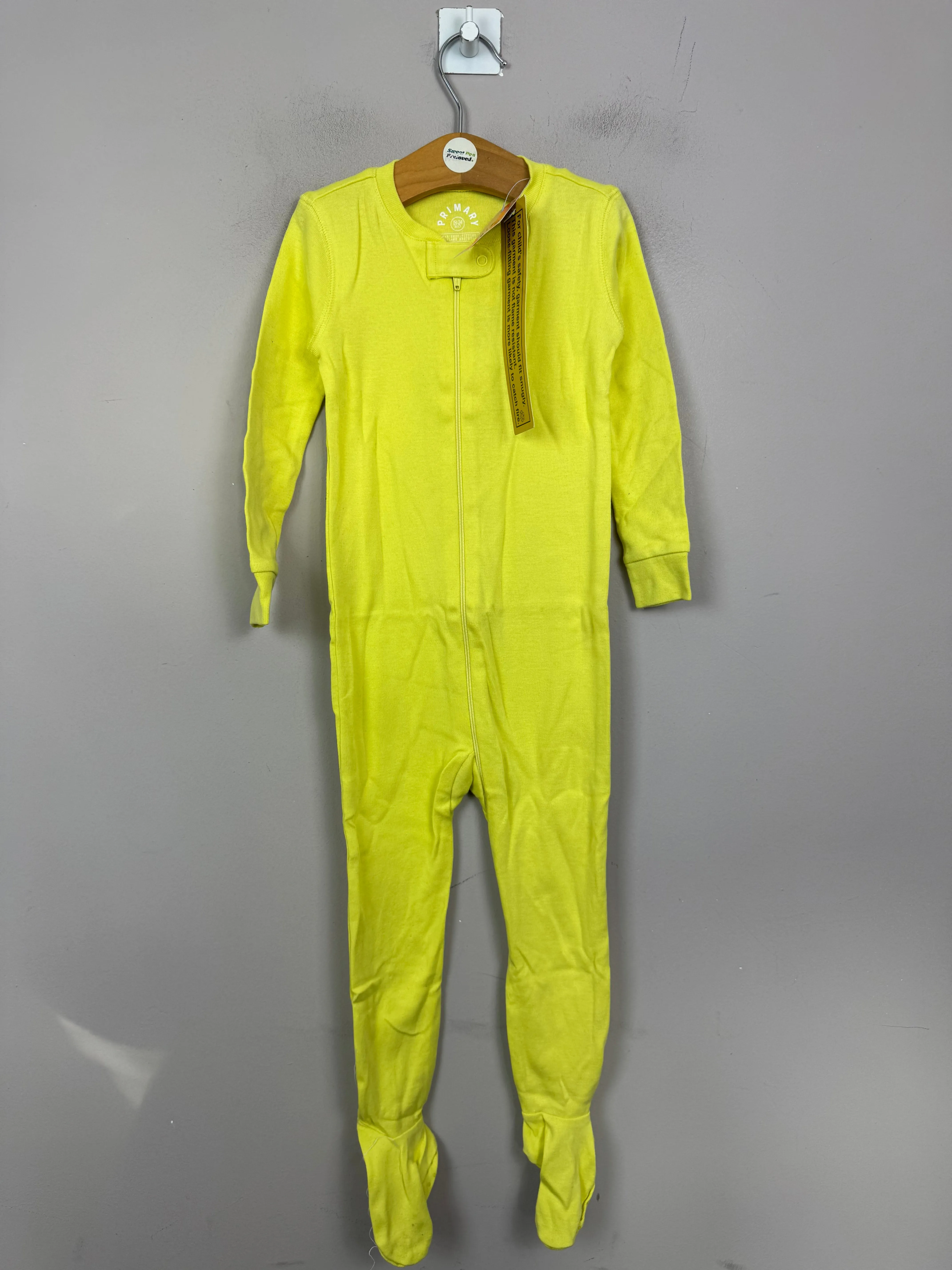 Primary Organic Sleepsuit - Plain dye Yellow (New) Newborn, 3-6m, 12-18m, 18-24m