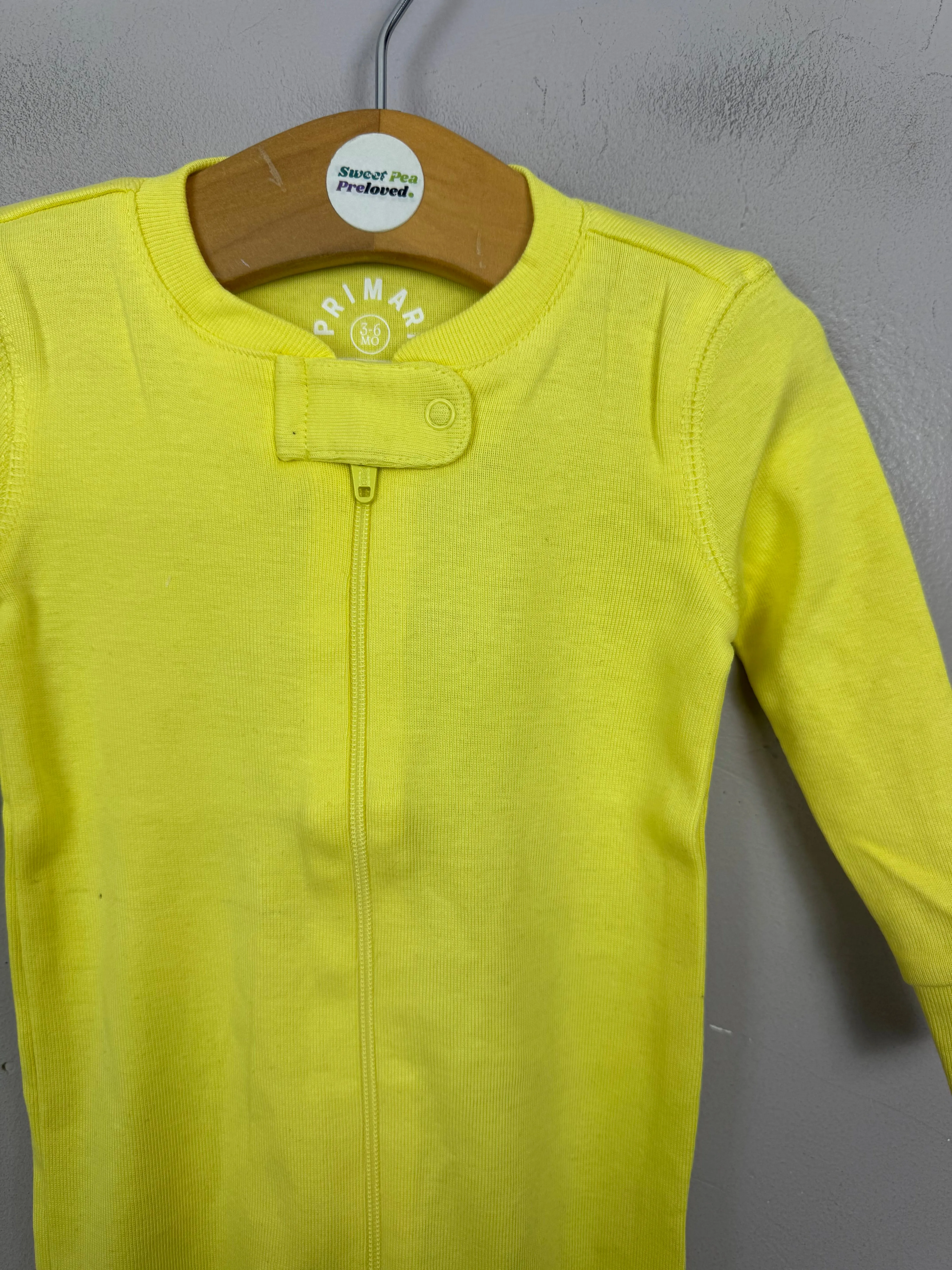 Primary Organic Sleepsuit - Plain dye Yellow (New) Newborn, 3-6m, 12-18m, 18-24m