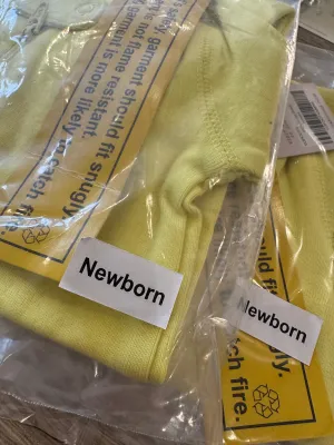 Primary Organic Sleepsuit - Plain dye Yellow (New) Newborn, 3-6m, 12-18m, 18-24m