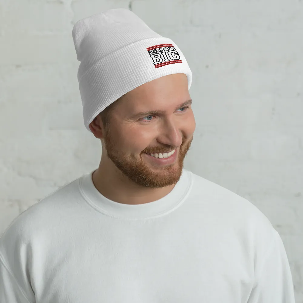 Red and Black Dream Big Lifestyle Cuffed Beanie