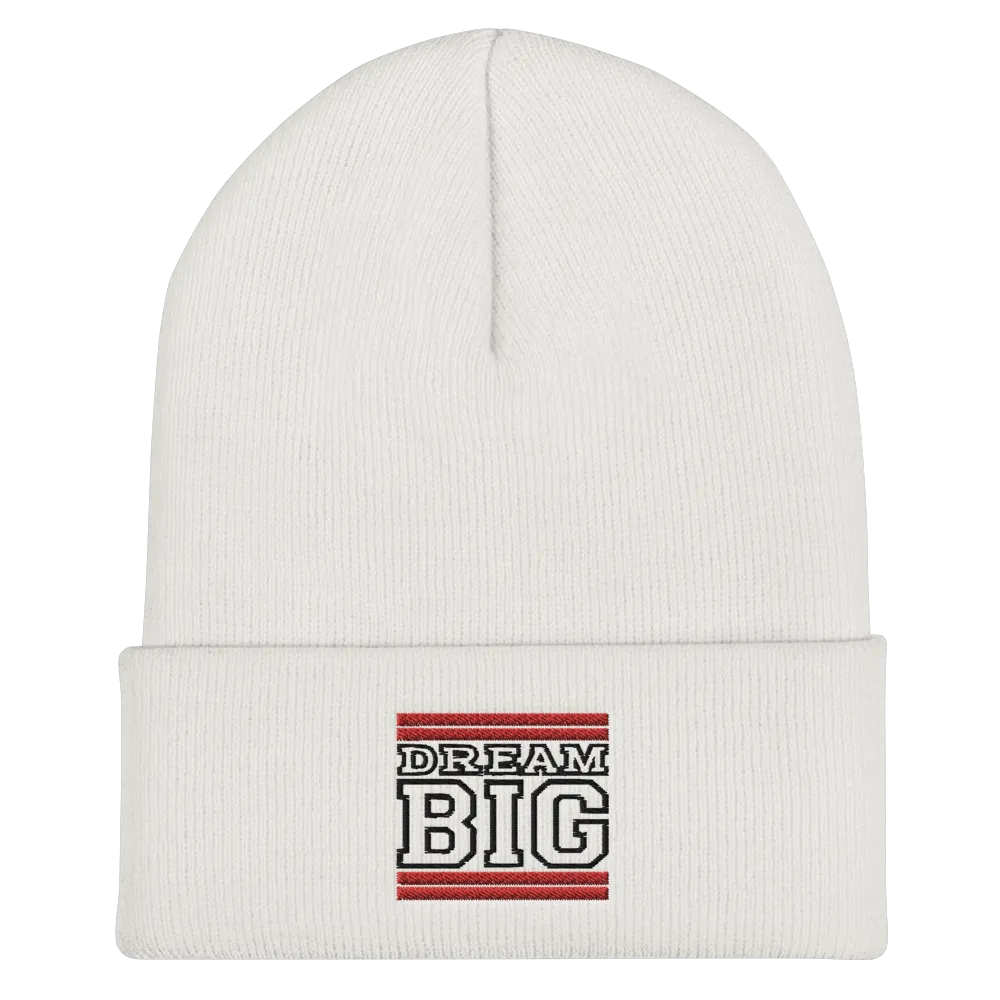 Red and Black Dream Big Lifestyle Cuffed Beanie