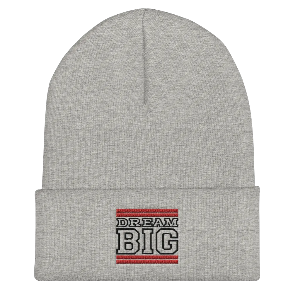 Red and Black Dream Big Lifestyle Cuffed Beanie