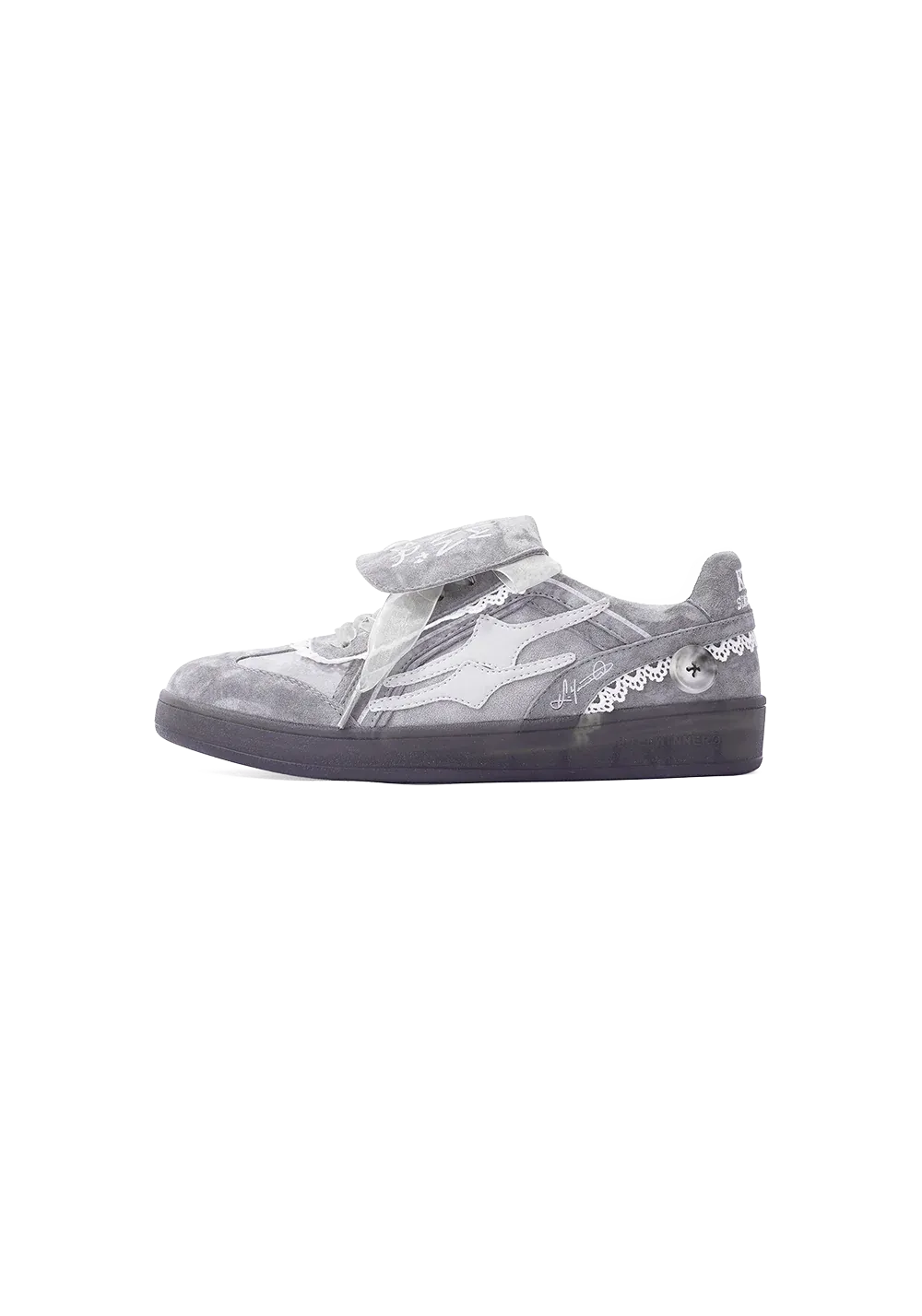 Retro Training Sneaker-Lace Grey