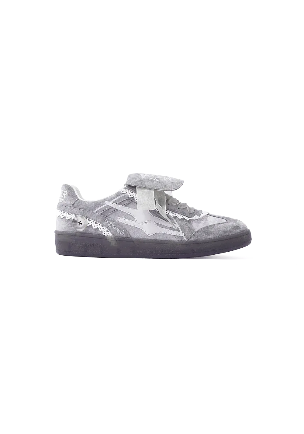 Retro Training Sneaker-Lace Grey