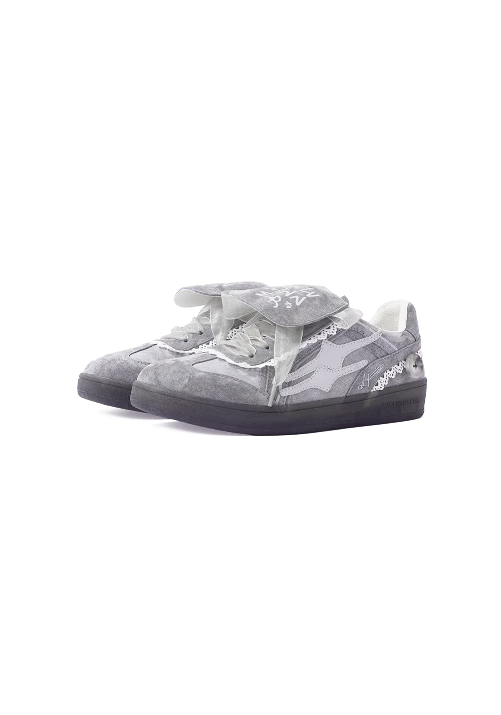 Retro Training Sneaker-Lace Grey