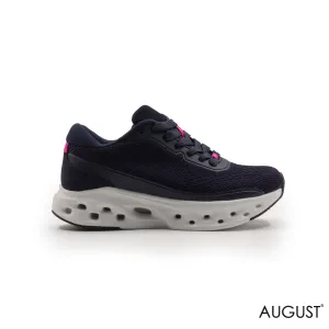 RUNNING SHOES WITH A CUSHIONED FOOTBED AND RUBBER OUTSOLE