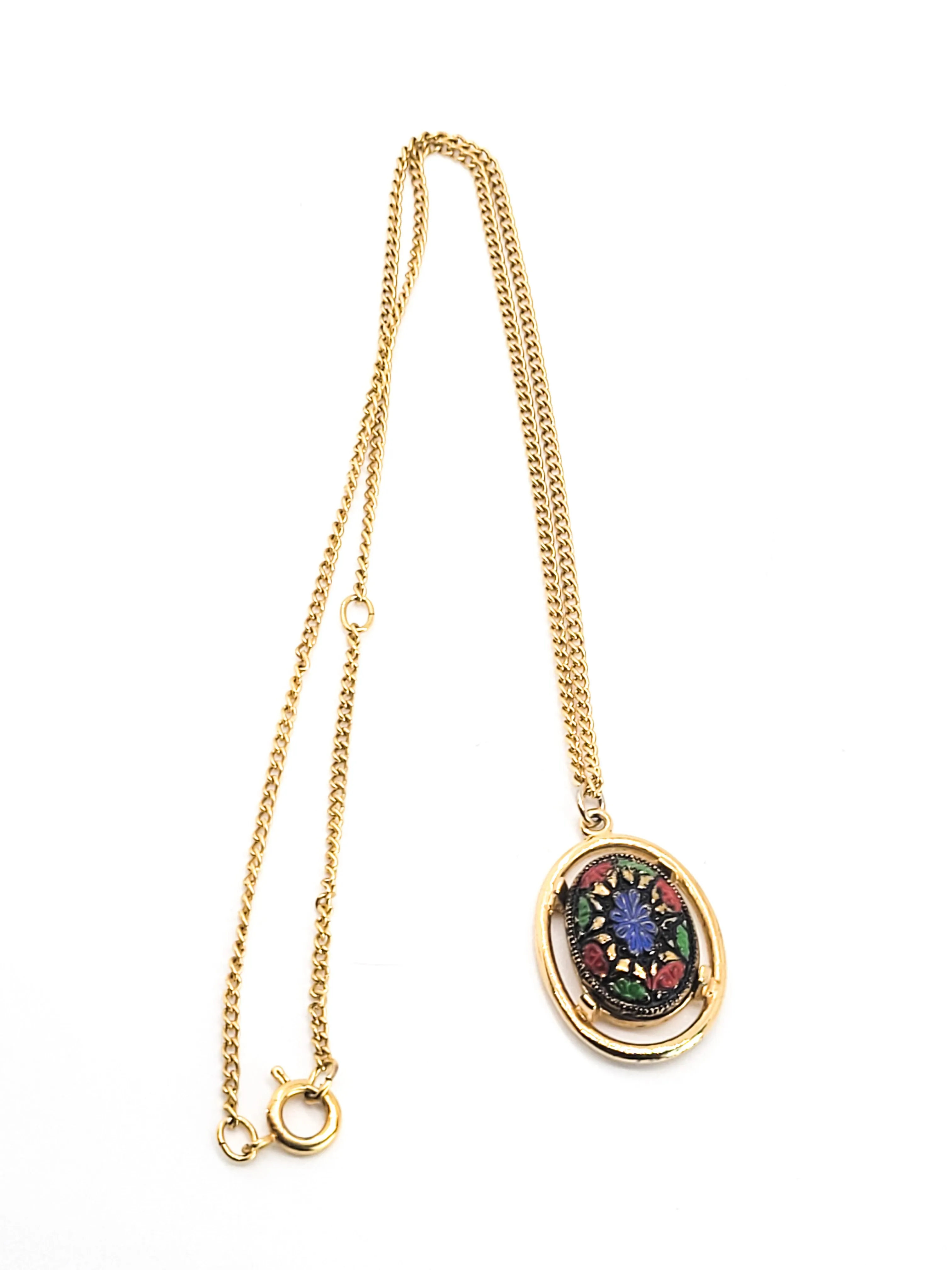 Sarah Coventry signed vintage Moroccan vintage gold toned necklace