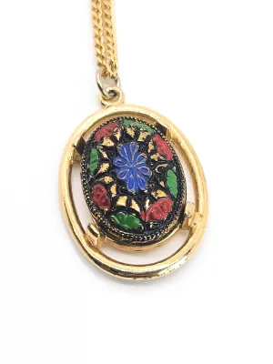Sarah Coventry signed vintage Moroccan vintage gold toned necklace